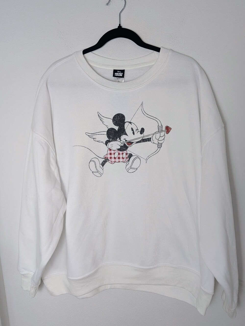 Walt Disney World Women's MICKEY MOUSE Valentine Pullover Sweatshirt White XXL - Picture 2 of 11